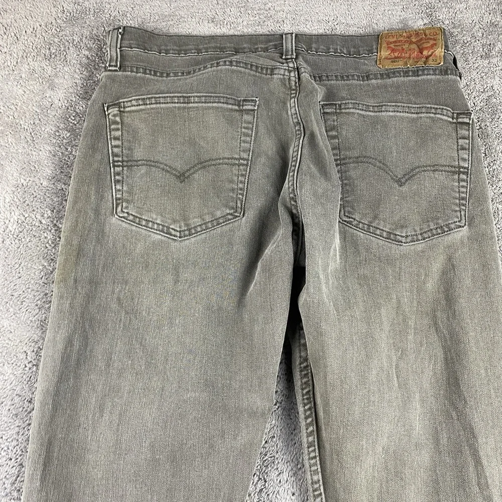 Levis 502 Taper Fit Jeans‎ Mens 32x29 Gray Mid Rise